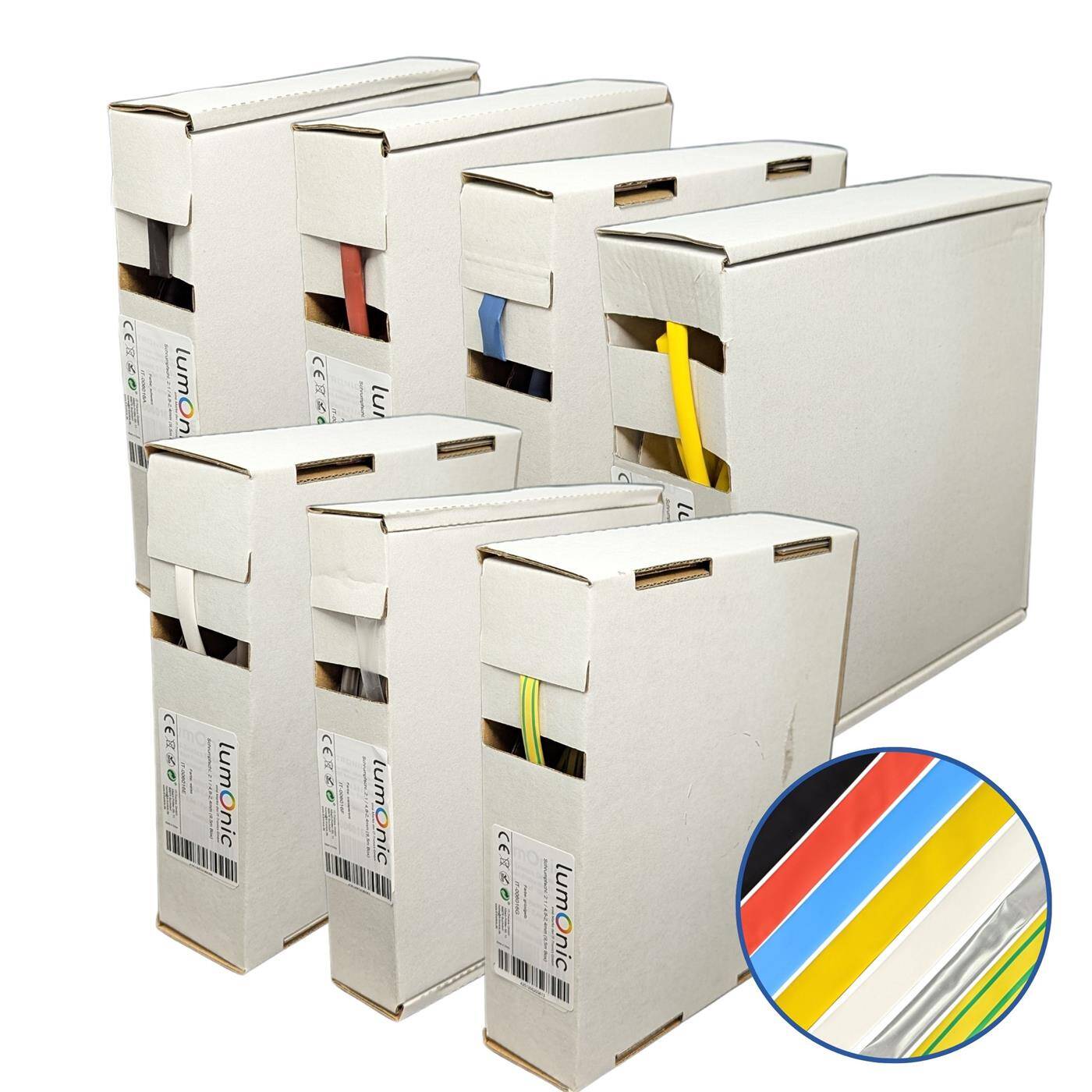 9,5m Schrumpfschlauch Box 2:1 4,8 -> 2,4mm Schwarz Flexibel