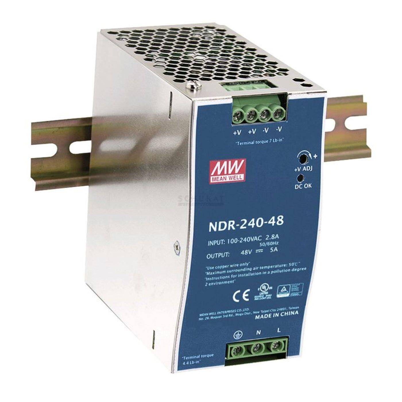 MEAN WELL NDR-240-24 240W 24V 10A Din Rail power supply DIN-RAIL