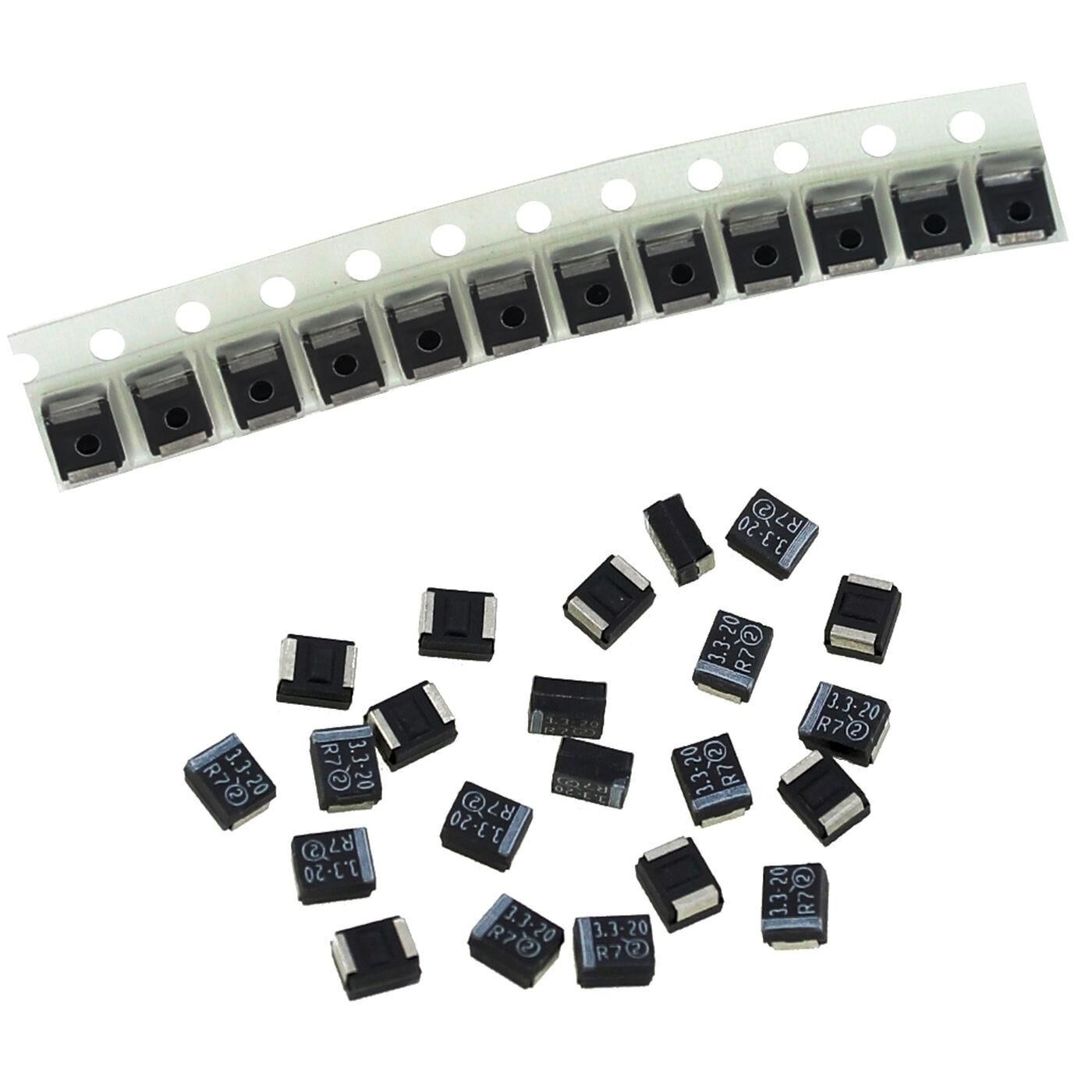 Tantal Kondensator SMD B 3,3µF 20V 125°C 3,5x1,9mm Sprague 293D335X9020B2T 3,3uF