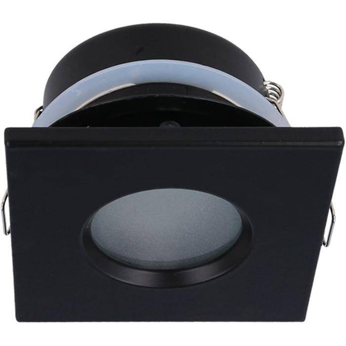 LED Einbaurahmen Bad Feuchtraum Quadratisch IP44 84x84x50mm Schwarz Aluminium Schwenkbar Spot GU10 MR16 LED Einbaurahmen Bad Feuchtraum Quadratisch IP44 84x84x50mm Schwarz Aluminium Schwenkbar Spot GU10 MR16