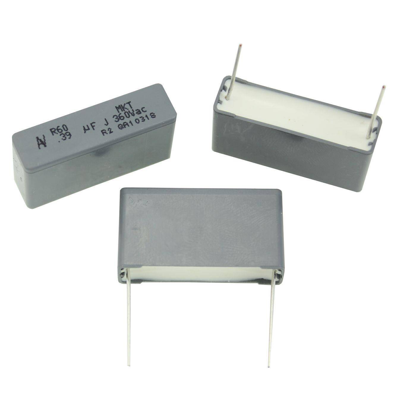 Arcotronics MKT Folien Kondensator | 0,39µF 360V AC I 2-Pin Anschluss I 2-Pin I 0,39uF, 390nF I Kondensator gegen Flackern | für Haushaltsgeräte, Elektrowerkzeuge, Gebäudetechnik, Industrieanwendungen, LED