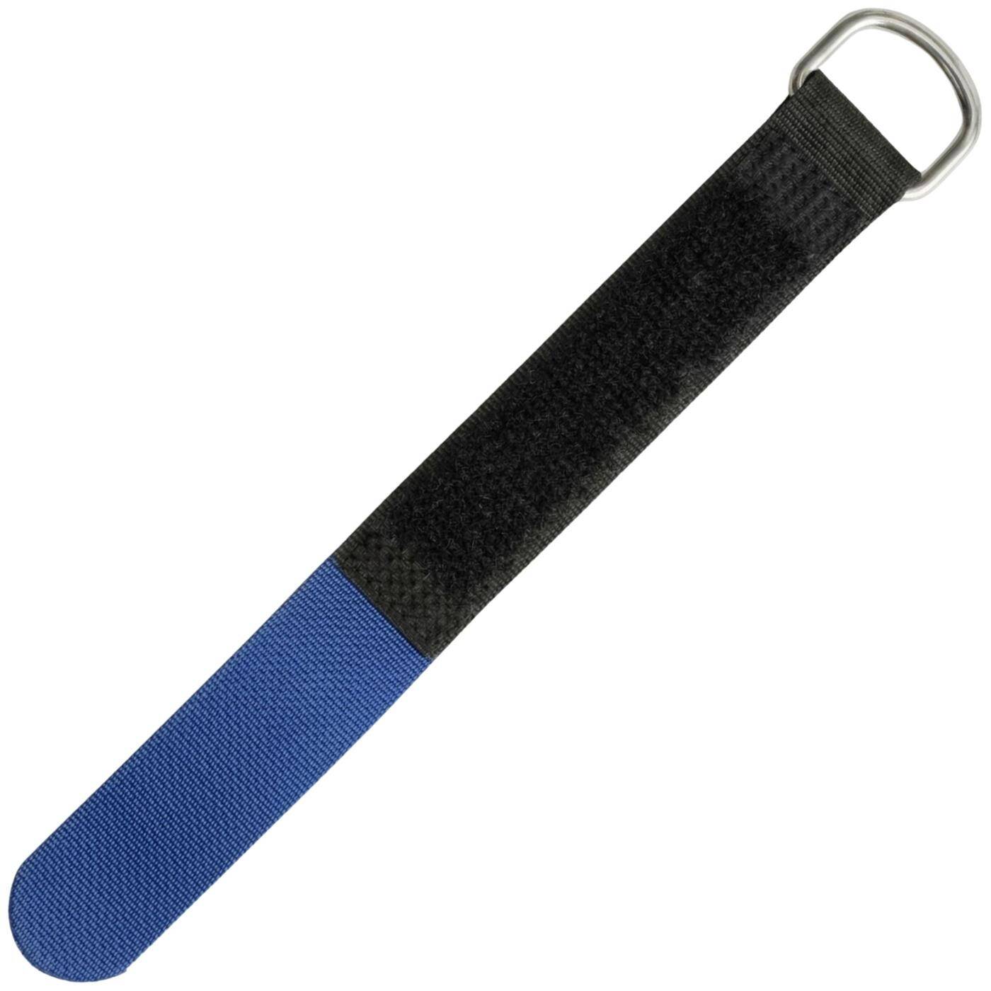 Lumonic 10 Stück Klettkabelbinder schwarz / blau | 150x16mm | gekreuzt | robuste Metallöse, Kabelklett mehrfach wiederverwendbar | einfaches Kabelmanagement und Ordnung