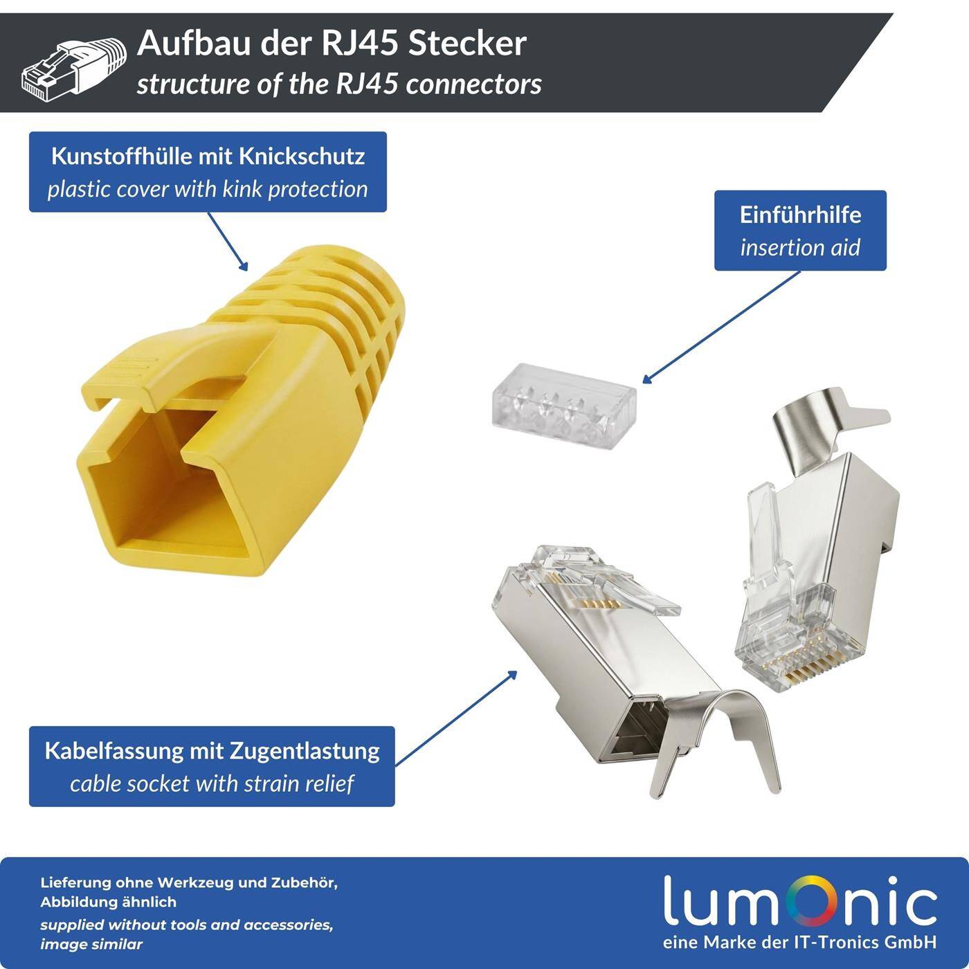 10x Netzwerkstecker RJ45 Stecker Weiß CAT5 CAT6 CAT7 LAN vergoldete Kontakte