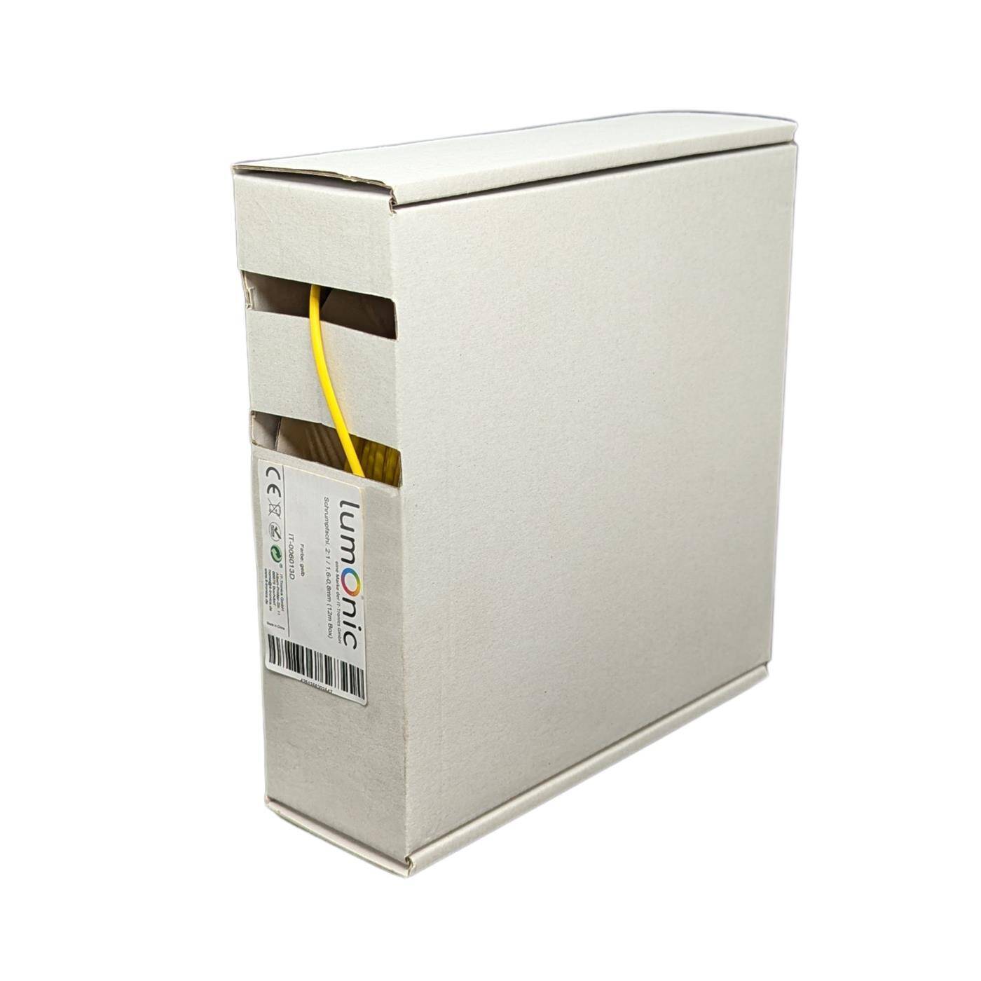 Lumonic 12m Schrumpfschlauch Box 2:1 Gelb - Hier von: 1,6mm auf 0,8mm - Dickwandiger Schrumfpschlauch in verschiedenen Größen