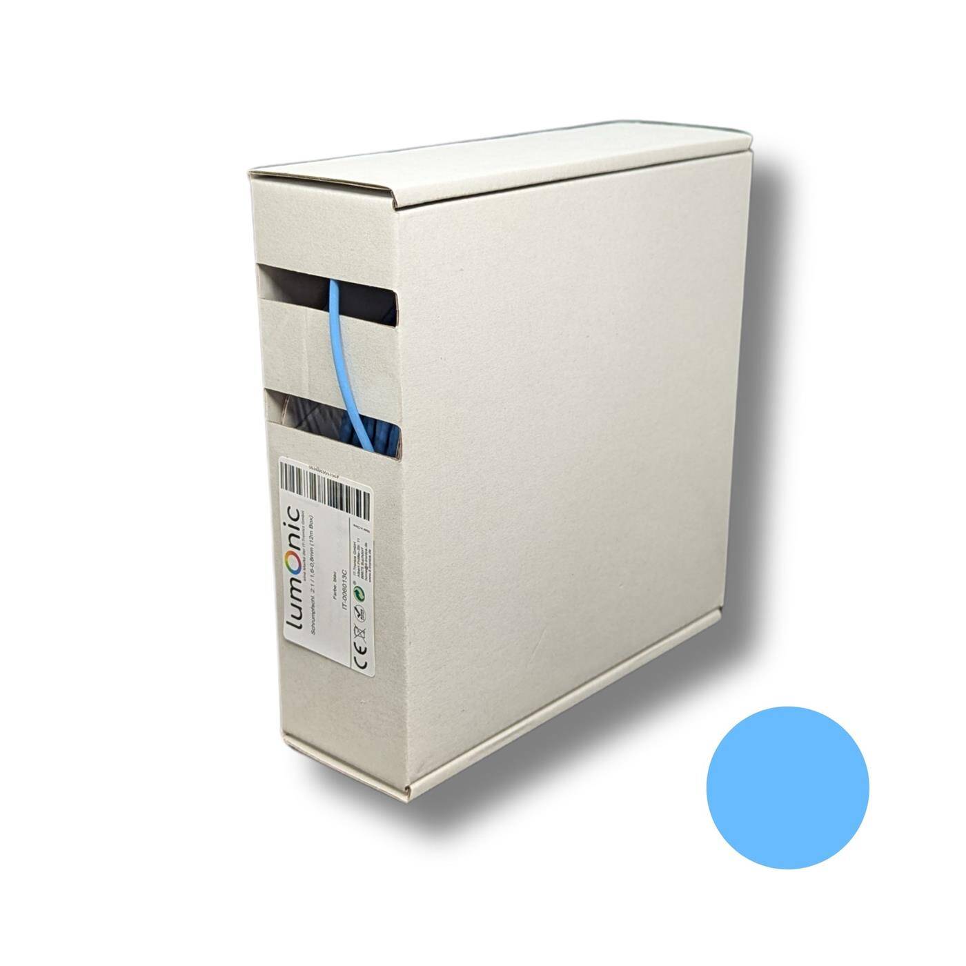 12m Schrumpfschlauch Box 2:1 1,6 -> 0,8mm Blau Flexibel