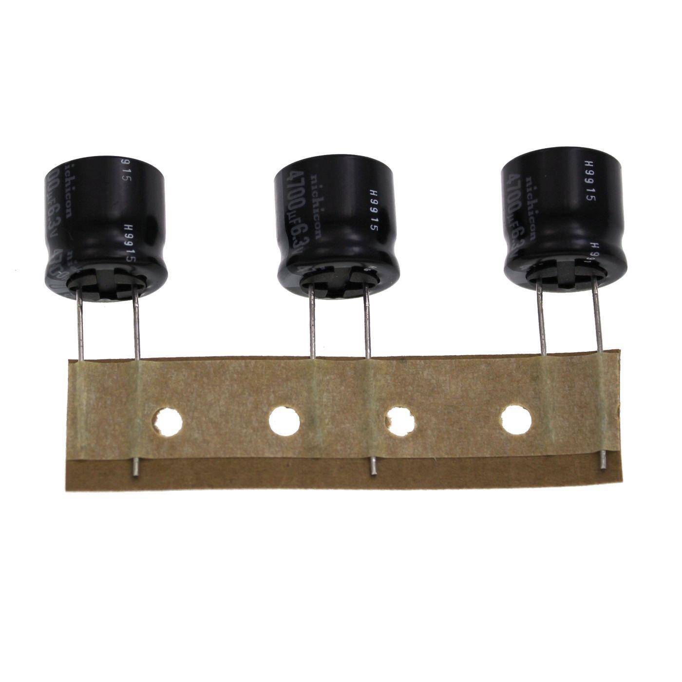 Elko Capacitor Radial 4700µF 6,3V | Electrolytic capacitor up to a temperature of 85°C | 16x25mm | 4700uF URS0J472MHA1TN Nichicon