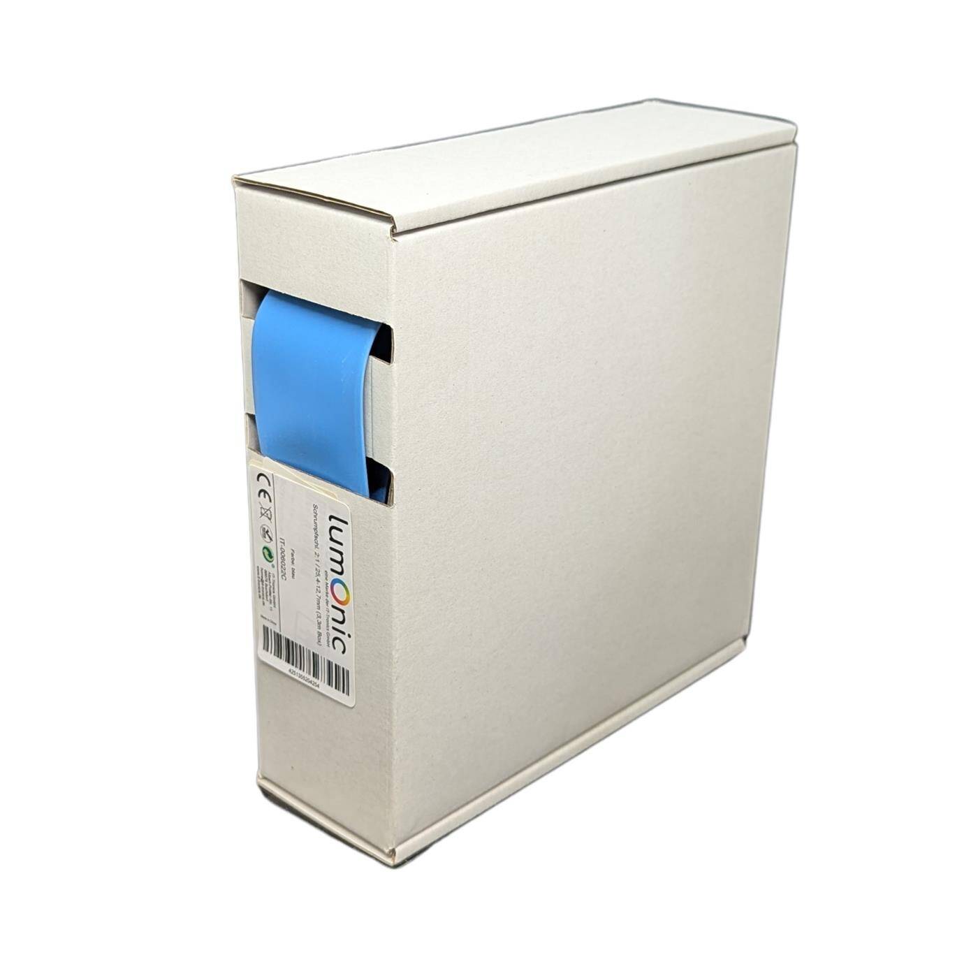 3,3m Schrumpfschlauch Box 2:1 25,4 -> 12,7mm Blau Flexibel