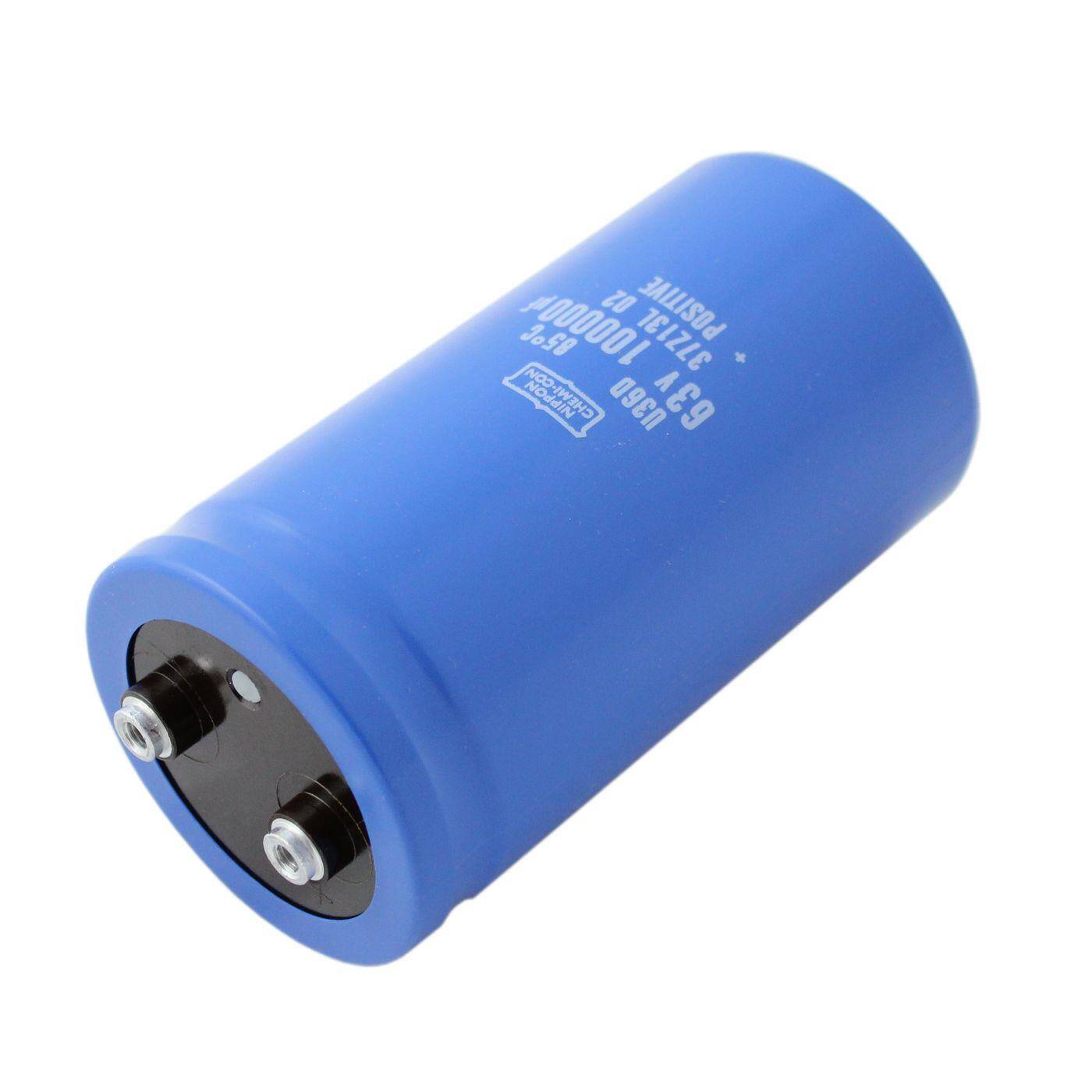 Screw Elko Capacitor 100000µF 63V | Electrolytic capacitor up to a temperature of 85°C | 63,5x117mm | 100000uF E36D630HPN104MDB7U United Chemi-Con