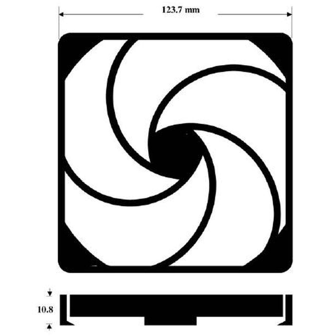 Fan grille + Dust filter 120x120mm 45ppi 3-part spin-on filter