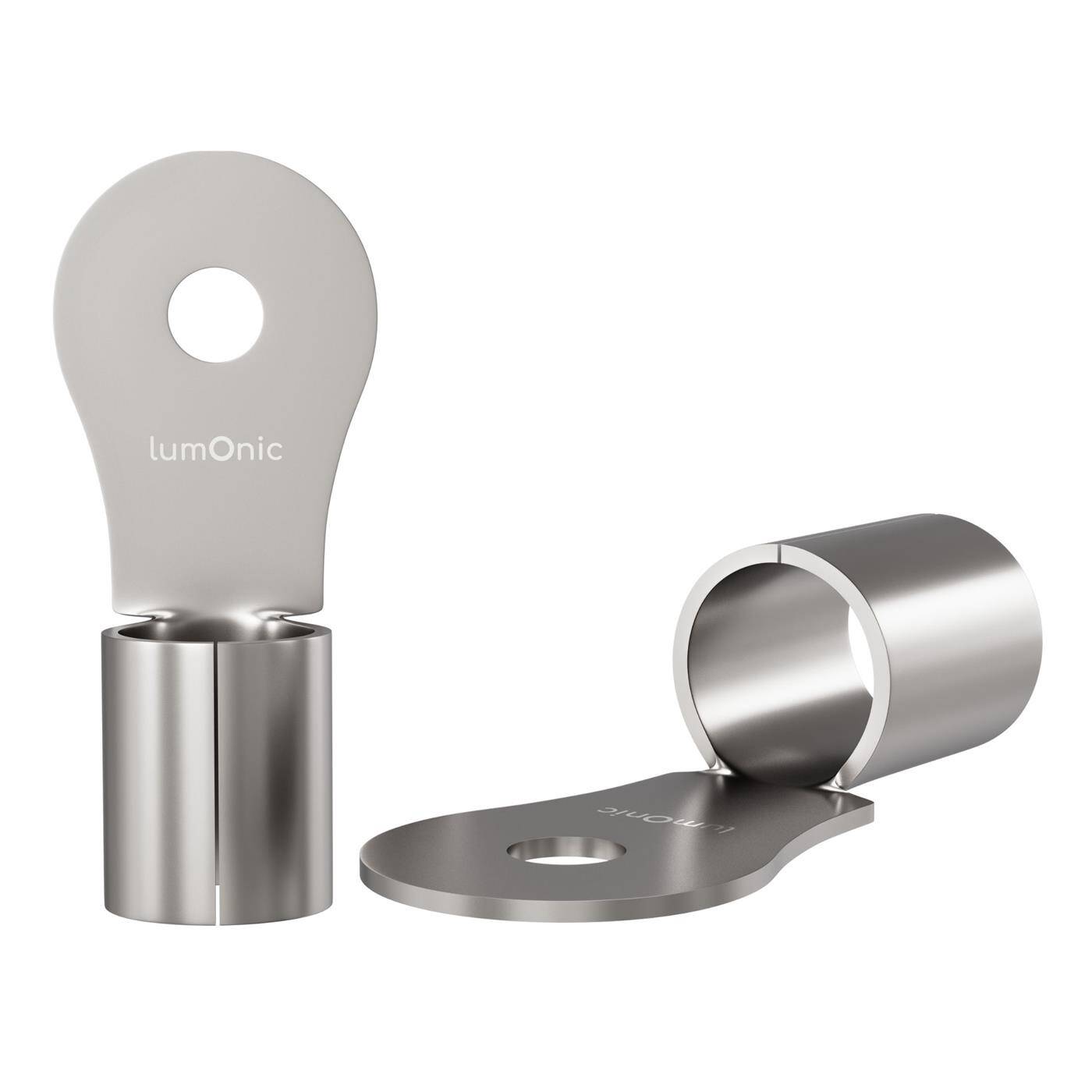 Lumonic 10x Ring cable lug 50-70mm² blank | M6 | Tinned copper | Secure cable connection without soldering | Crimp cable lug uninsulated | Motor vehicle, mechanical engineering, motorhome, battery