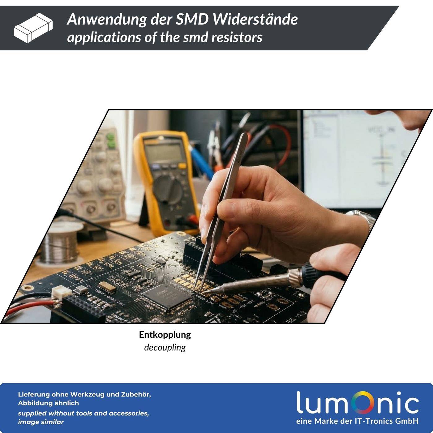 Lumonic SMD Widerstand 0603 Sortiment | 170 Werte je 50 Stück | E24 Reihe 8500 Stück | 1% Genauigkeit Widerstandsbuch | SMD Resistor Kit für Labor und DIY