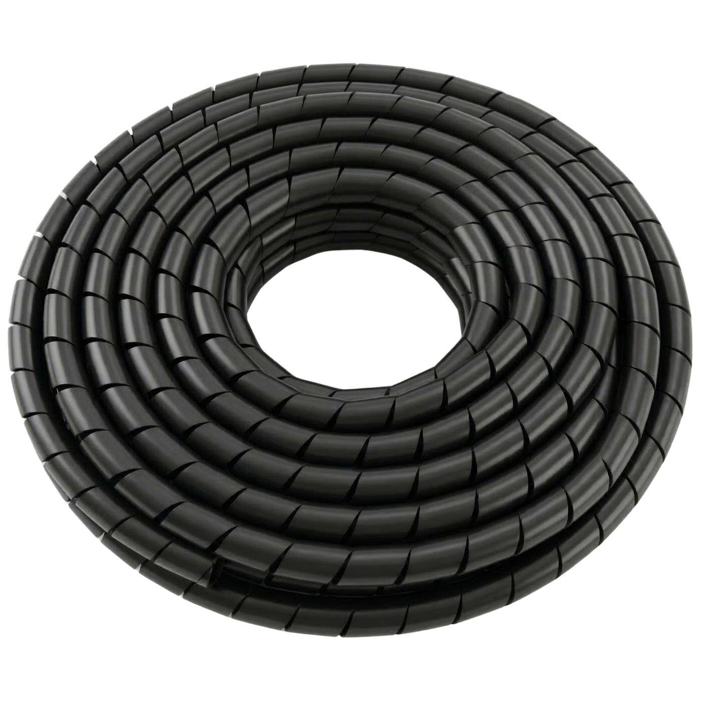 Lumonic Spiralkabelschlauch schwarz 5m I 4mm Spiralband für Kabel mit 1,5-10mm Durchmesser I Flexibler Kabelschlauch-Schutz für private & industrielle Zwecke
