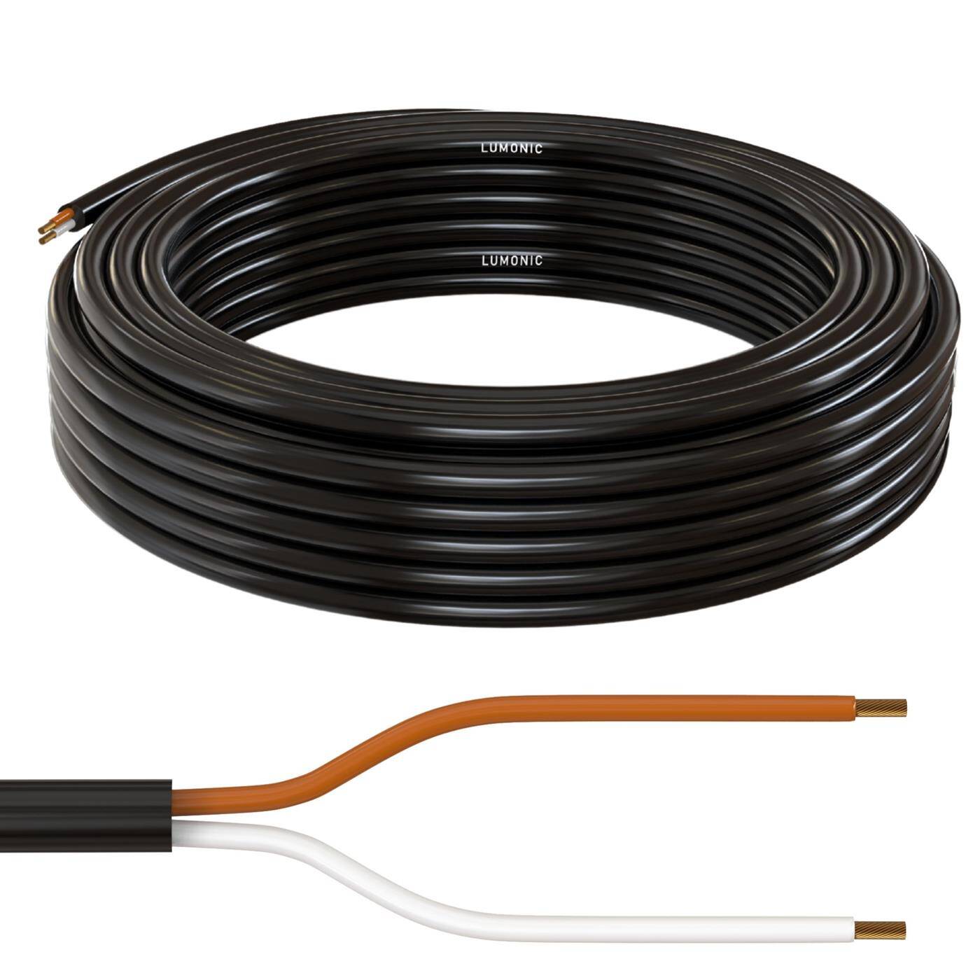 Lumonic 1m FLRYY Vehicle cable 2x0,35mm² black | 2-wire | Trailer cable | Multi-core automotive cable | Oil and fuel-resistant, flame-retardant | Low voltage