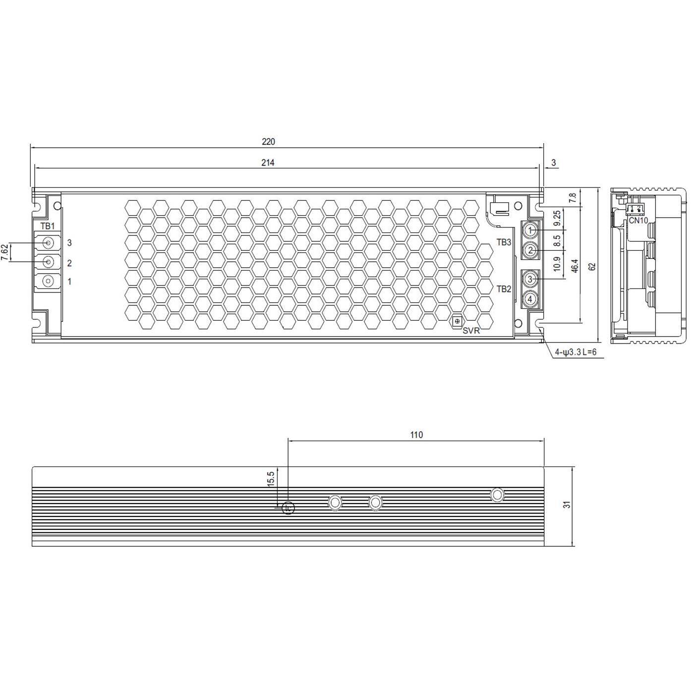 MEAN WELL UHP-350-5 300W 5V 60A Industrielles Netzteil