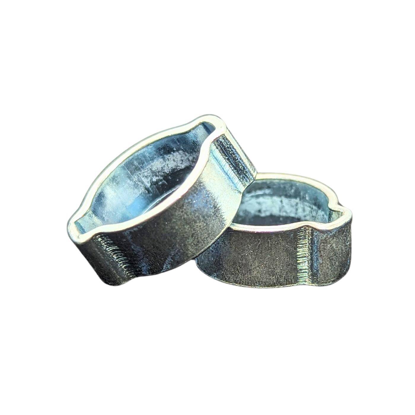 50x 2-ear clip 13-15mm Steel Galvanised Two-ear clamp Hose clamp for Compressed air, Pipe systems, Garden, CAR