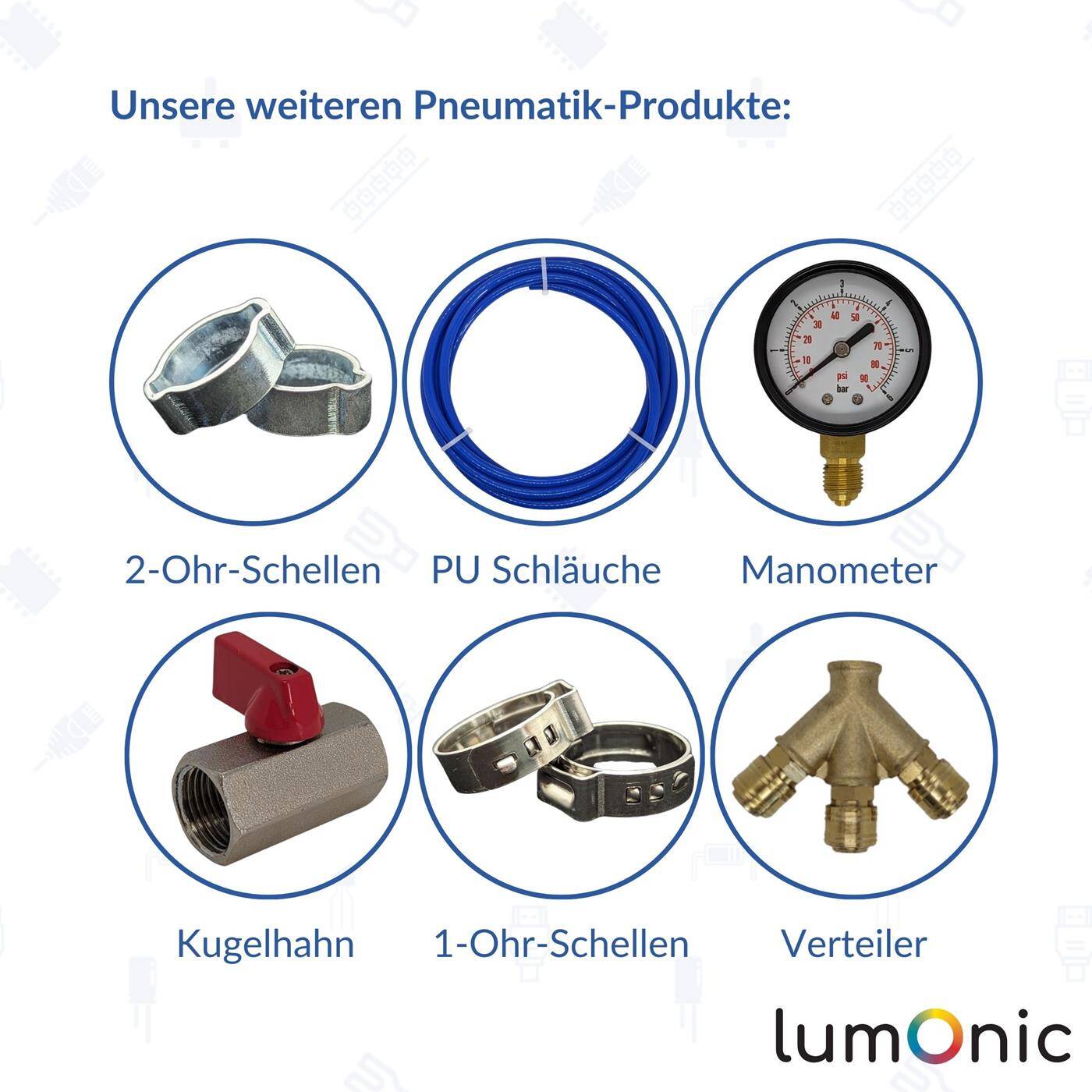 PU Schlauch Steckverbinder Reduzierung 10mm -> 8mm gerade Schnellverschluss Druckluft Reduzierung Schlauchreduzierung Pneumatik & Automatisierung