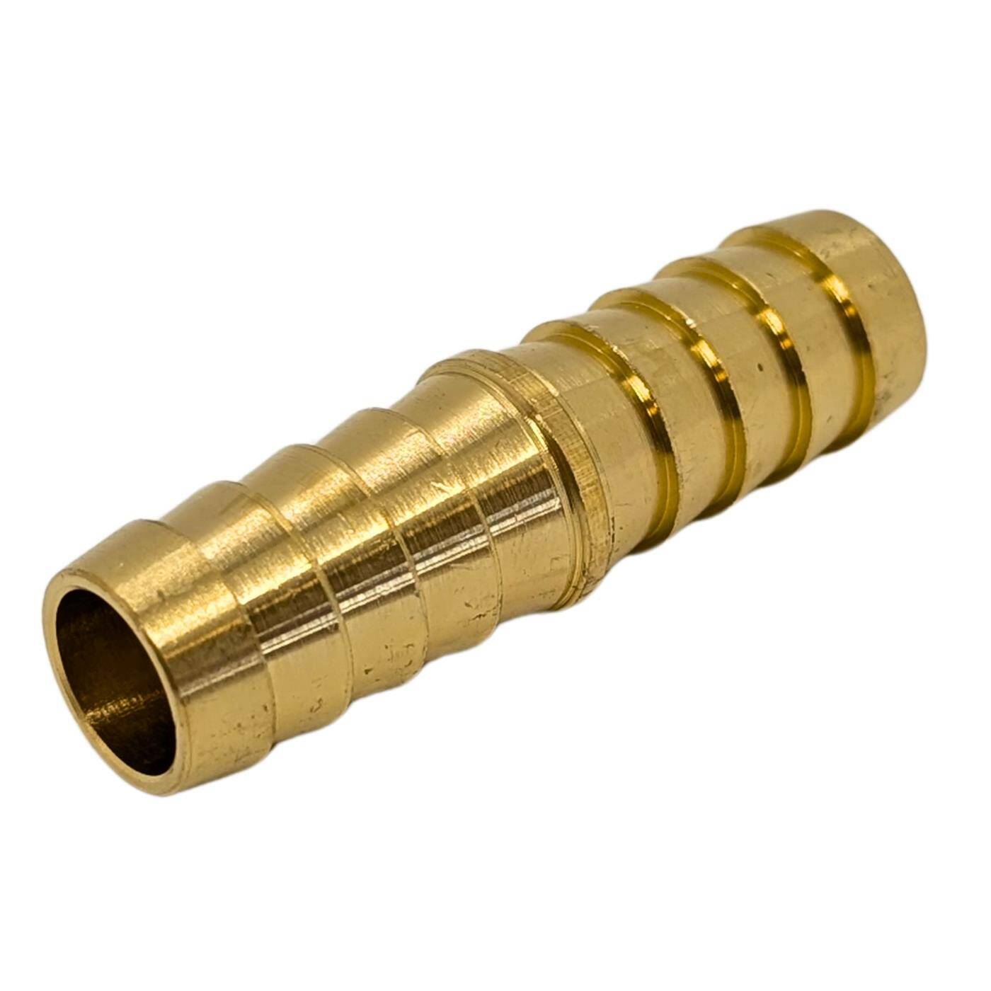 Straight hose connector for 13mm (1/2") hose made of brass I-connector I-piece with spike profile Compressed air for workshops, businesses and DIY enthusiasts