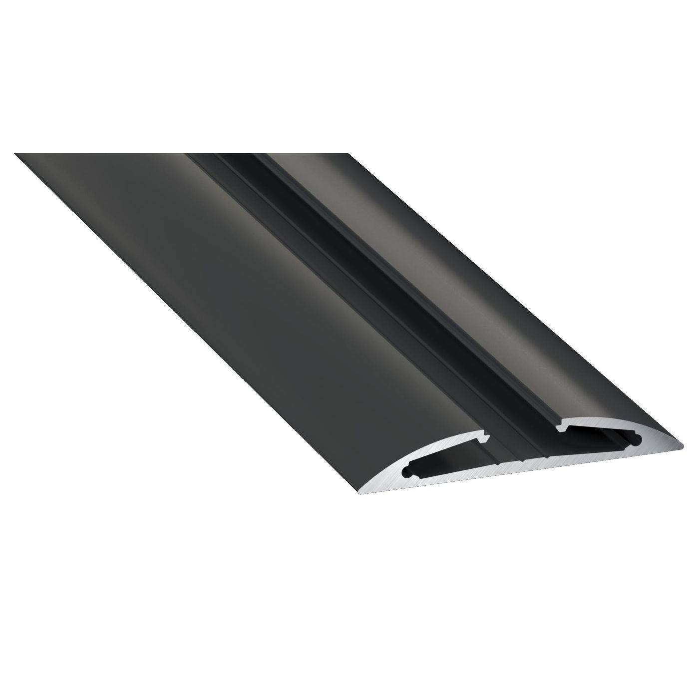 1m LED Profil Reto Schwarz 55x8mm Aluminium Aufbauprofil für 12mm LED Streifen