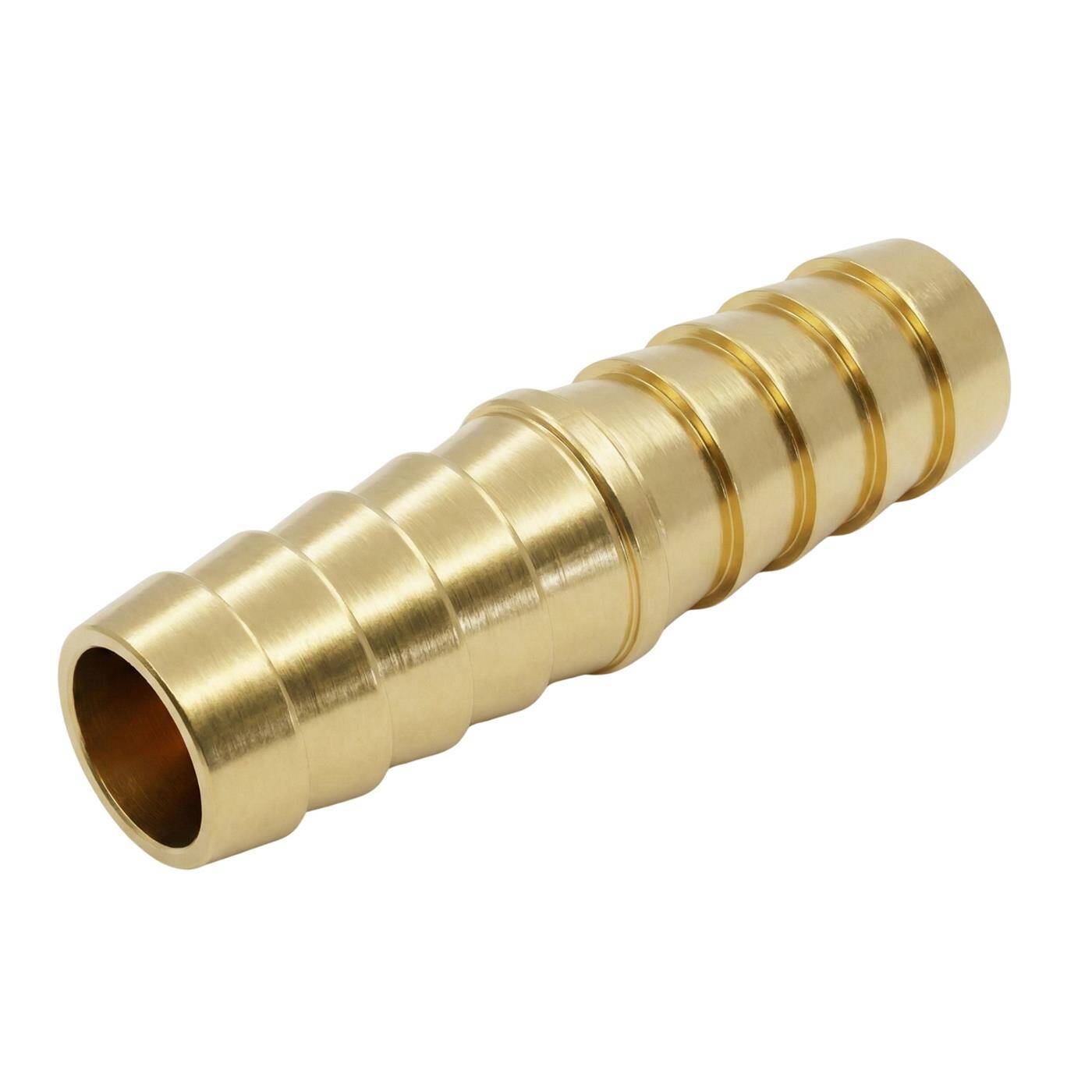 gerader Schlauchverbinder für 13mm (1/2") Schlauch aus Messing I-Verbinder I-Stück mit Dornenprofil Druckluft & Wasser für Werkstätten, Betriebe und Heimwerker