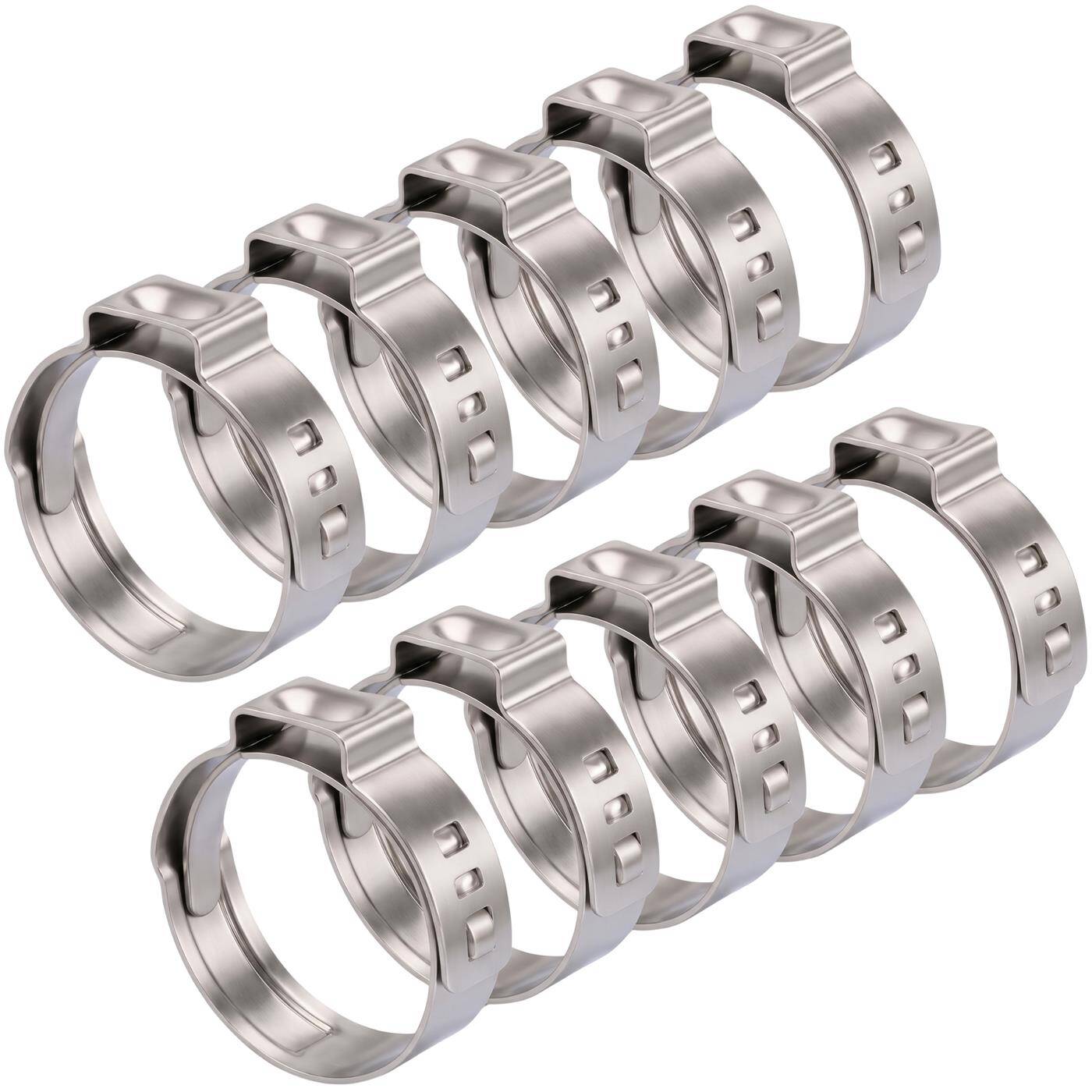 Lumonic I 10x 1-Ohr-Schelle 5,3-6,5mm I V2A Edelstahl I Einohrschelle I Schlauchschelle I für Druckluft, Rohrsysteme, Garten, KFZ