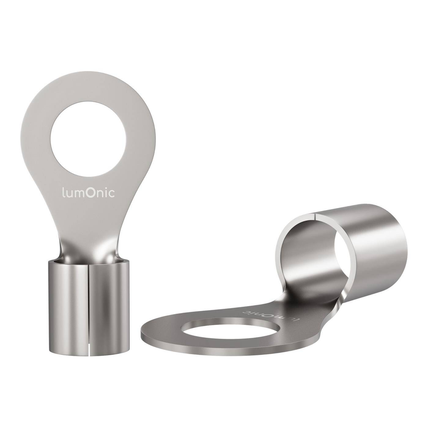 Lumonic 25x Ring cable lug 4,0-6,0mm² blank | M5 | Tinned copper | Secure cable connection without soldering | Crimp cable lug uninsulated | Motor vehicle, mechanical engineering, motorhome, battery