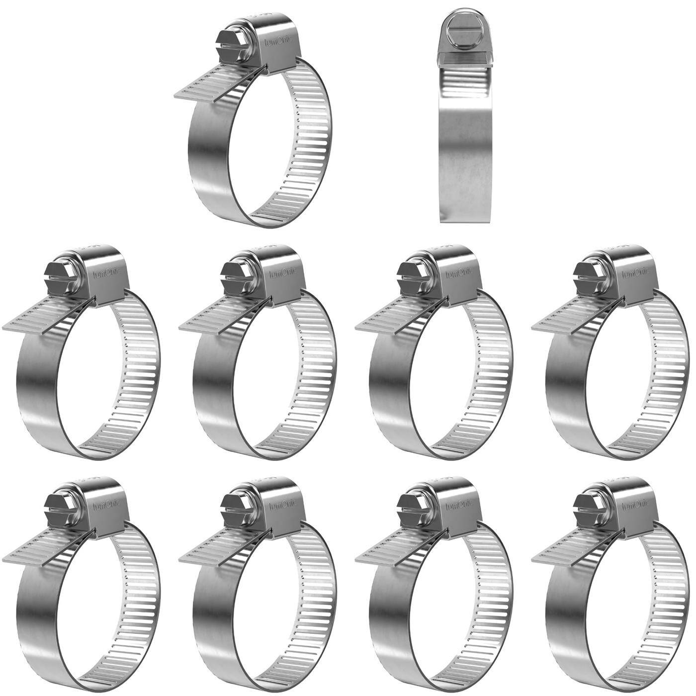 10x Hose clamp Stainless steel V2A 201 27-51mm Pipe clamp Hose clamp