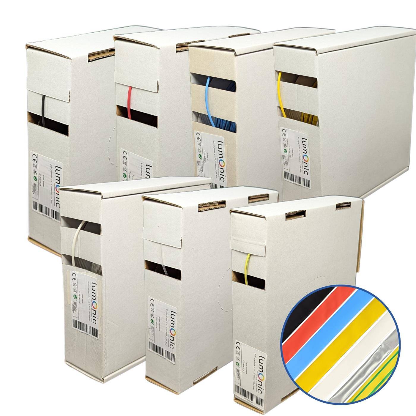 12m Schrumpfschlauch Box 2:1 1,2 -> 0,6mm Schwarz Flexibel