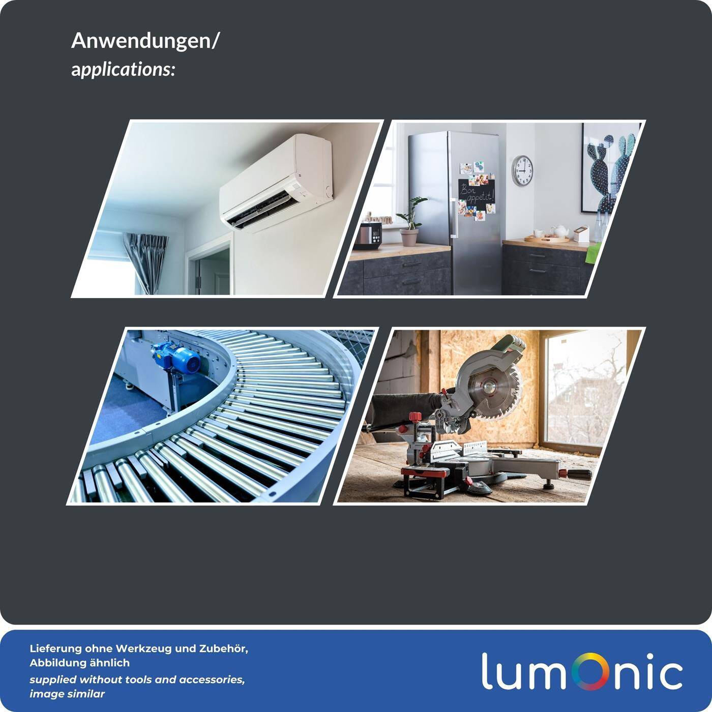 Lumonic Anlaufkondensator 1,5µF 450V | mit Stecker I 26x55mm I 1,5uF I Motorkondensator mit Kunststoffgehäuse I Betriebskondensator I für Pumpen, Rasenmäher, Werkzeuge
