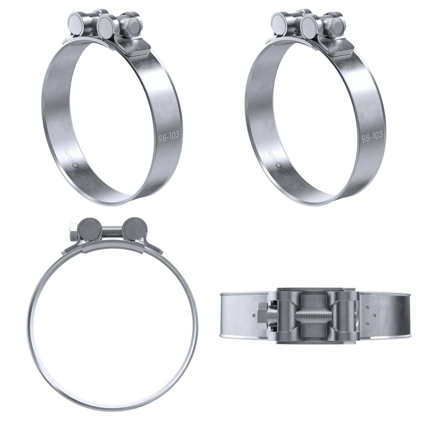 4x Lumonic Hinge pin clamp 98-103mm  Exhaust clamp for construction cars trucks