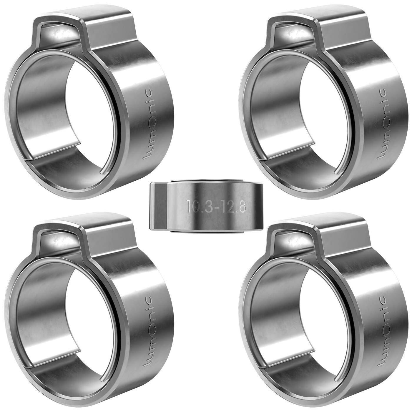 Lumonic I 5x 1-Ohr-Schelle 10,3-12,8mm I V2A Edelstahl I Einohrschelle I Schlauchschelle I für Druckluft, Rohrsysteme, Garten, KFZ