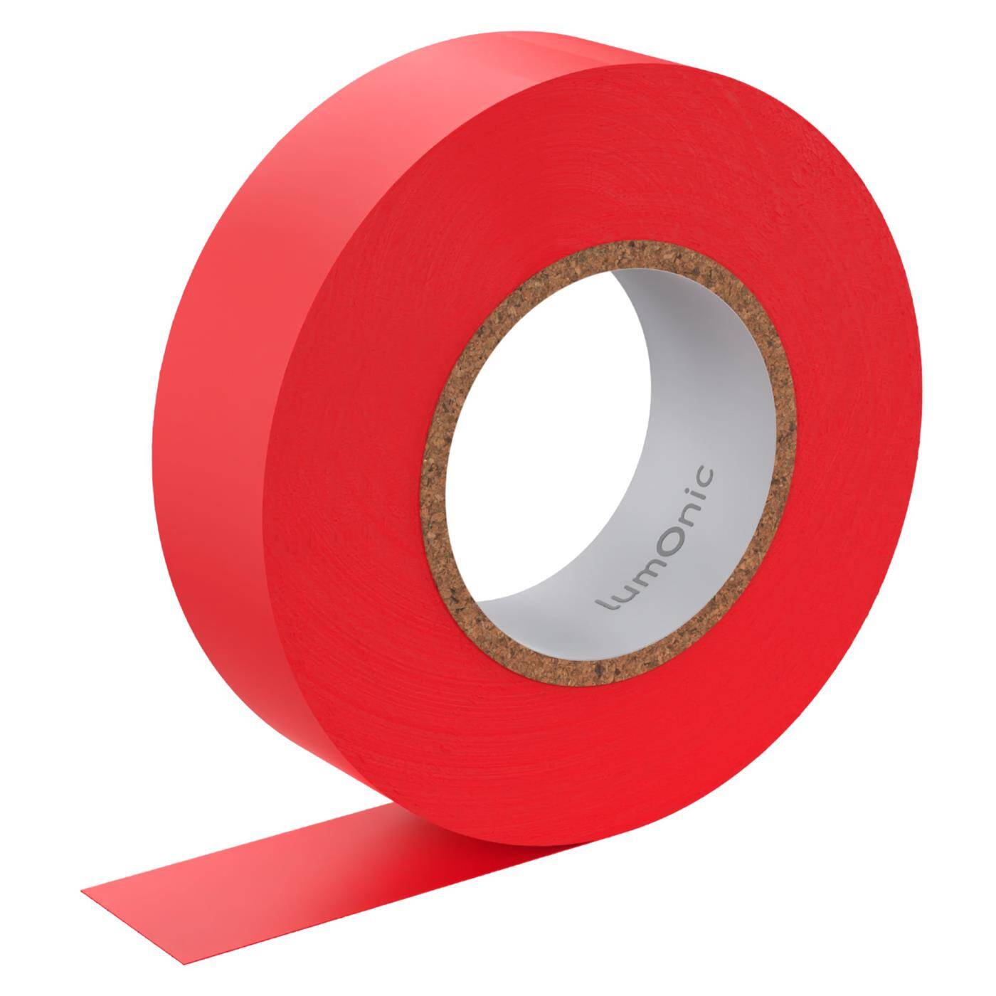Lumonic 1 Rolle PVC Isolierband 19mm x 20m Klebeband rot Isoband I Geeignet für Elektriker und Bastler I Isolierklebeband in verschiedenen Längen und Farben