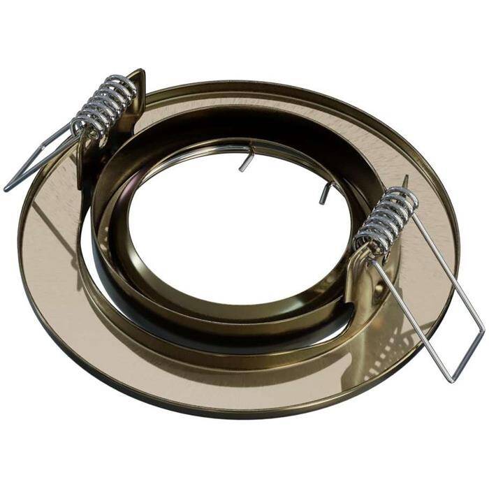 LED Einbaurahmen Rund 81x27mm Messing Stahlblech Schwenkbar Spot GU10 MR16