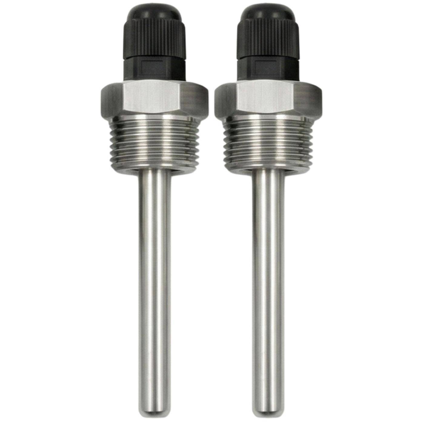 Lumonic Set of 2 immersion sleeves V2A stainless steel 3/4 inch | 80mm Installation length | Perfect fit for 6mm temperature sensors | for buffer storage, heating, solar + smart home