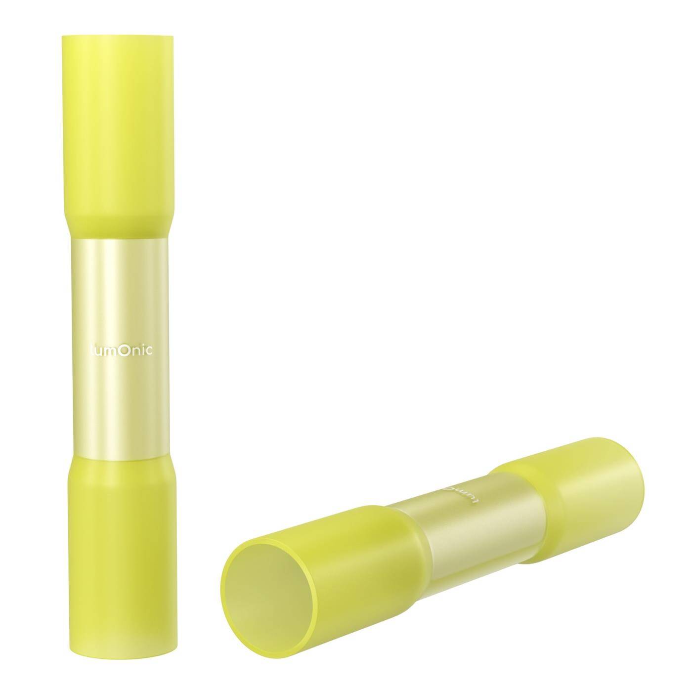 Lumonic 25x Shrink-fit butt connectors Waterproof | 4-6mm² Yellow | without soldering | Cable connector with heat-shrink tubing + adhesive for automotive, garden &amp; electrical applications | for cable repair