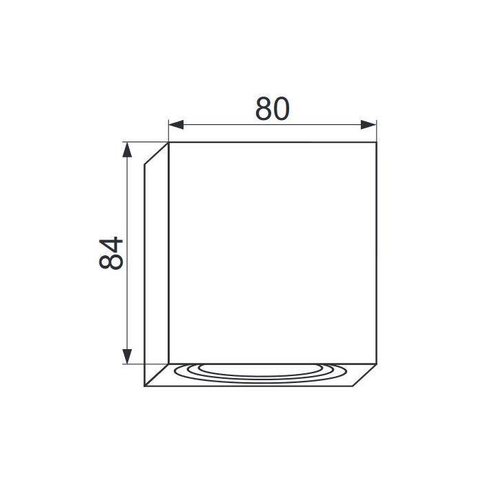 LED Aufbaurahmen Quadratisch 80x80x84mm Weiß Aluminium Schwenkbar Spot GU10 MR16