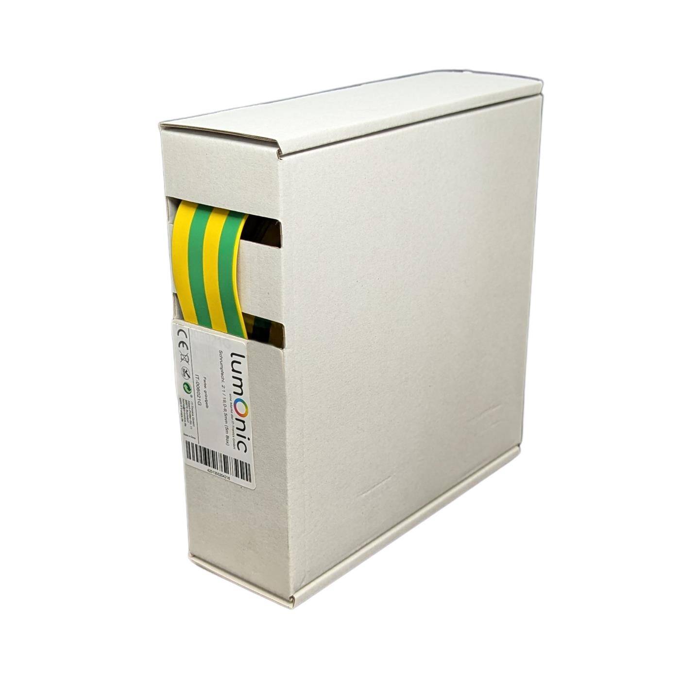 5m Schrumpfschlauch Box 2:1 19 -> 9,5mm Grün Gelb