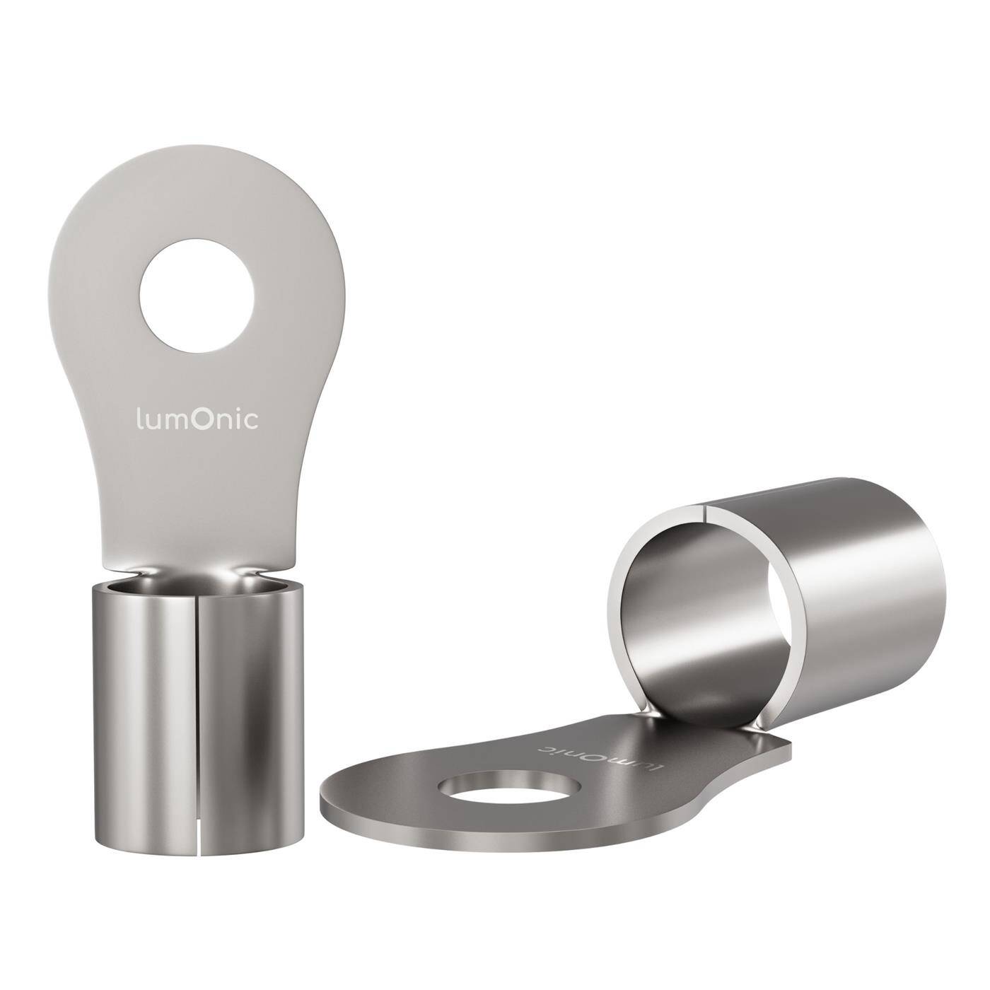 Lumonic 10x Ring cable lug 50-70mm² blank | M8 | Tinned copper | Secure cable connection without soldering | Crimp cable lug uninsulated | Motor vehicle, mechanical engineering, motorhome, battery