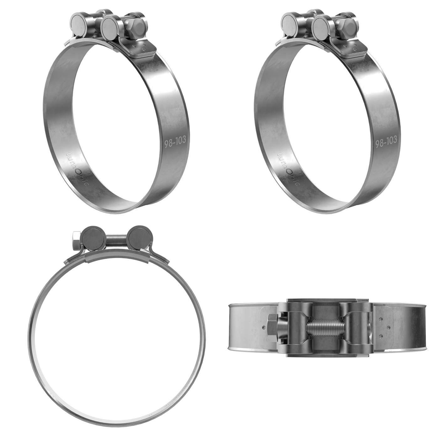 4x Lumonic Gelenkbolzenschelle Edelstahl 98-103mm V2A Auspuffschelle für Bau PKW LKW