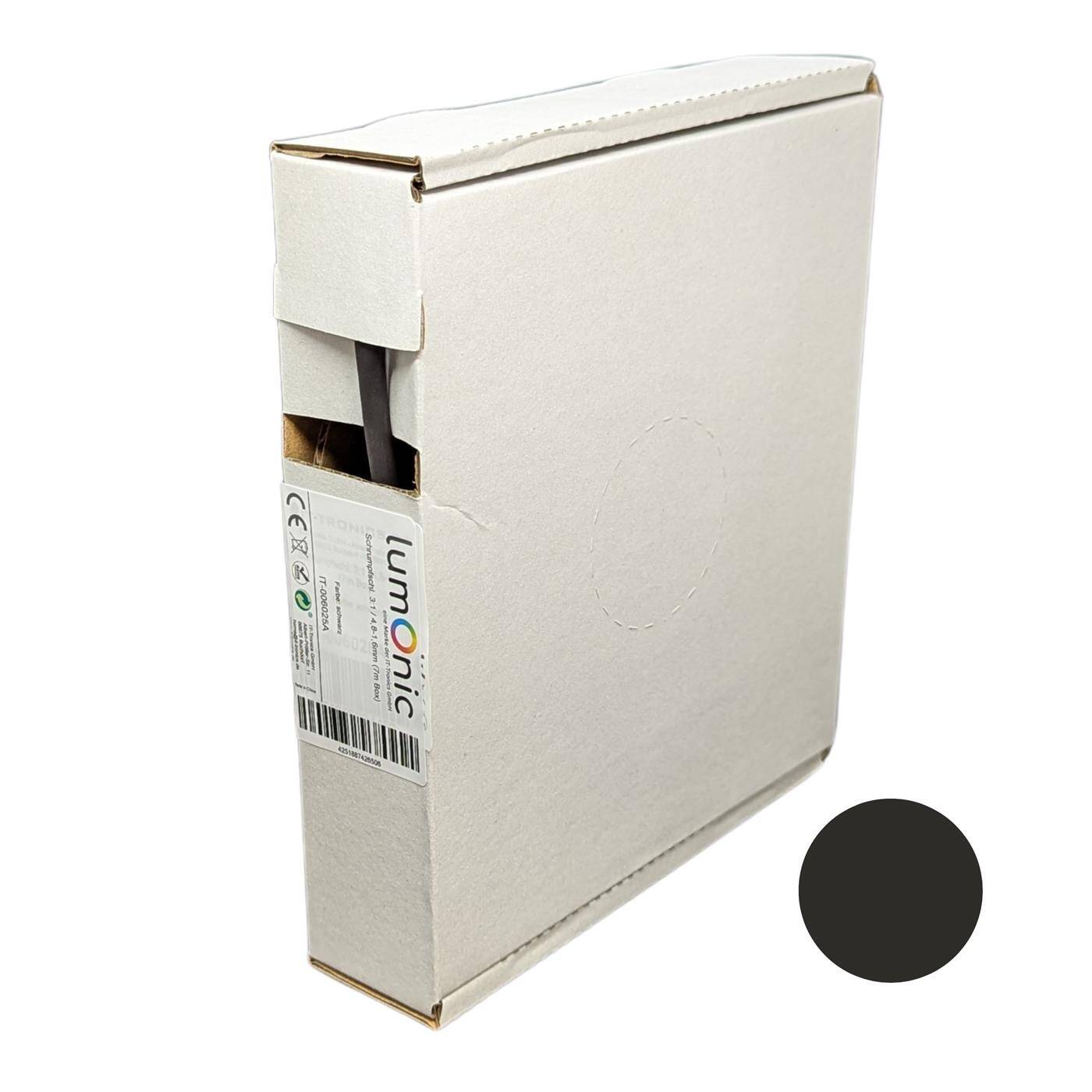 7m Heat shrink tubing Box 3:1 4,8 -> 1,6mm Black Flexible