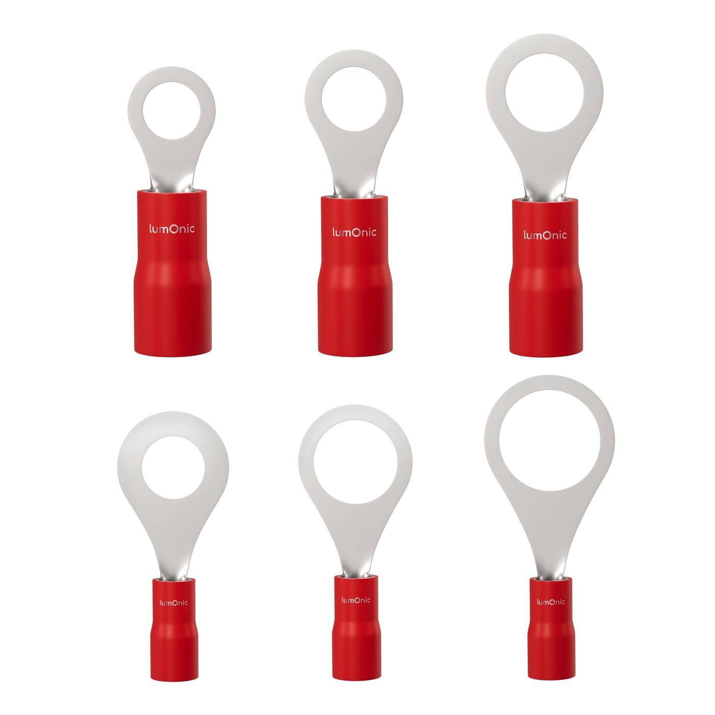 Lumonic 25x Ringkabelschuh 0,5-1,5mm² teilisoliert | M3 | Kupfer verzinnt | sichere Kabelverbindung ohne Löten | Set, Crimp-Kabelschuh, Quetschverbinder, Ringöse | KFZ, Maschinenbau, Wohnmobil, Batterie