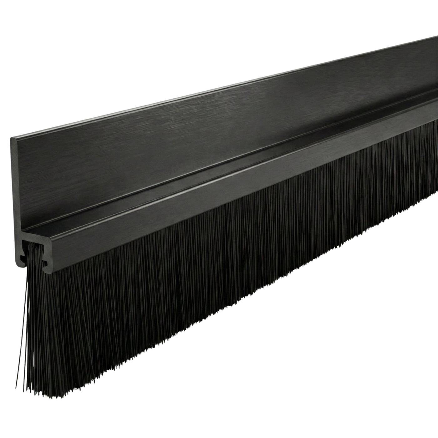 1m Bürstendichtung 20mm Alu Profil schwarz Spart Heizkosten Verschraubbar & Zuschneidbar Türbodendichtung als Zugluftstopper Kälteschutz Insektenschutz für Türen