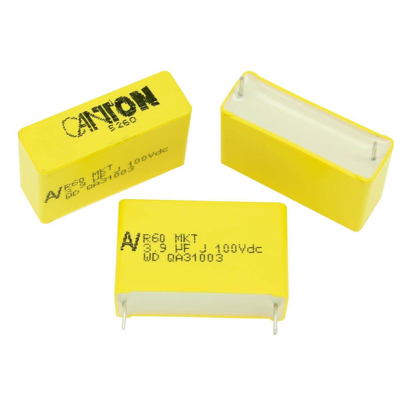 Arcotronics MKT Folien Kondensator | 3,9µF 100V DC I 2-Pin Anschluss I 2-Pin I 3,9uF, 3900nF I Kondensator für Frequenzweichen von Lautsprechern oder zur Entstörung von elektrischen Geräten
