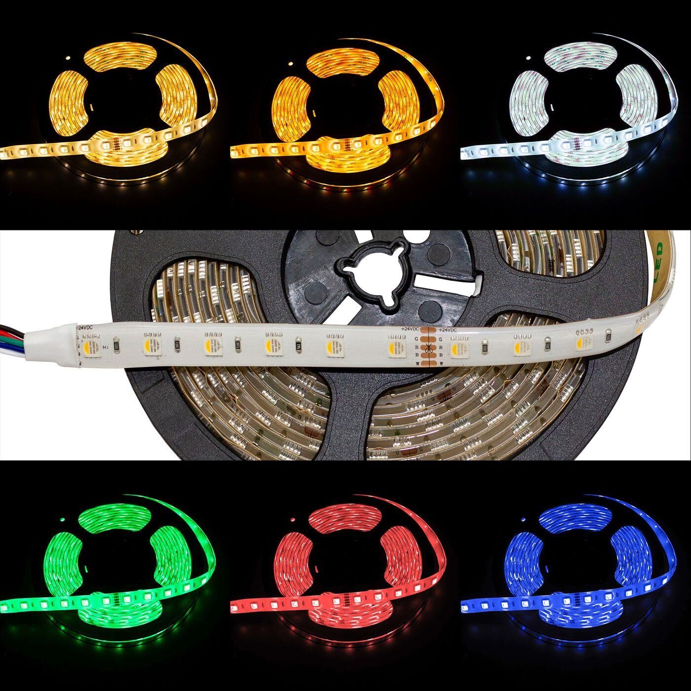 5m (500cm) RGBW 6000K 4in1 LED Strip Tape Bar 24V IP65 300LEDs 60LED/m SMD5050