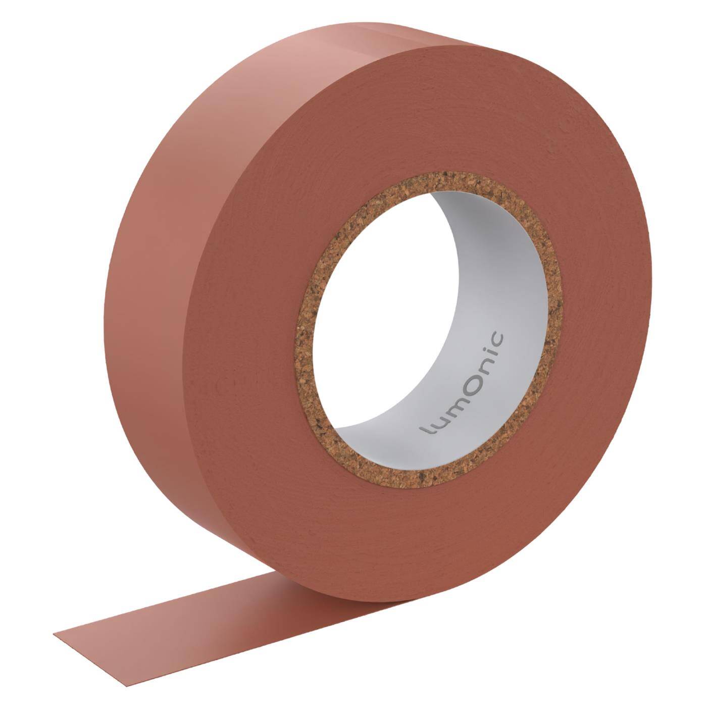 Lumonic 1 Rolle PVC Isolierband 19mm x 20m Klebeband braun Isoband I Geeignet für Elektriker und Bastler I Isolierklebeband in verschiedenen Längen und Farben