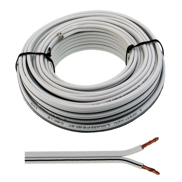 10m Lautsprecherkabel 2x 1,5mm² Weiß Audiokabel Boxenkabel 10m Lautsprecherkabel 2x 1,5mm² Weiß Audiokabel Boxenkabel