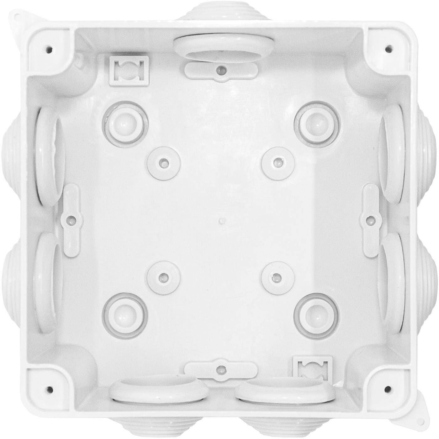 Verteilerdose Aufputz IP65 100x100x70mm 7 Öffnungen Abzweigdose Wasserdicht Weiß Anschlussdose Klemmdose