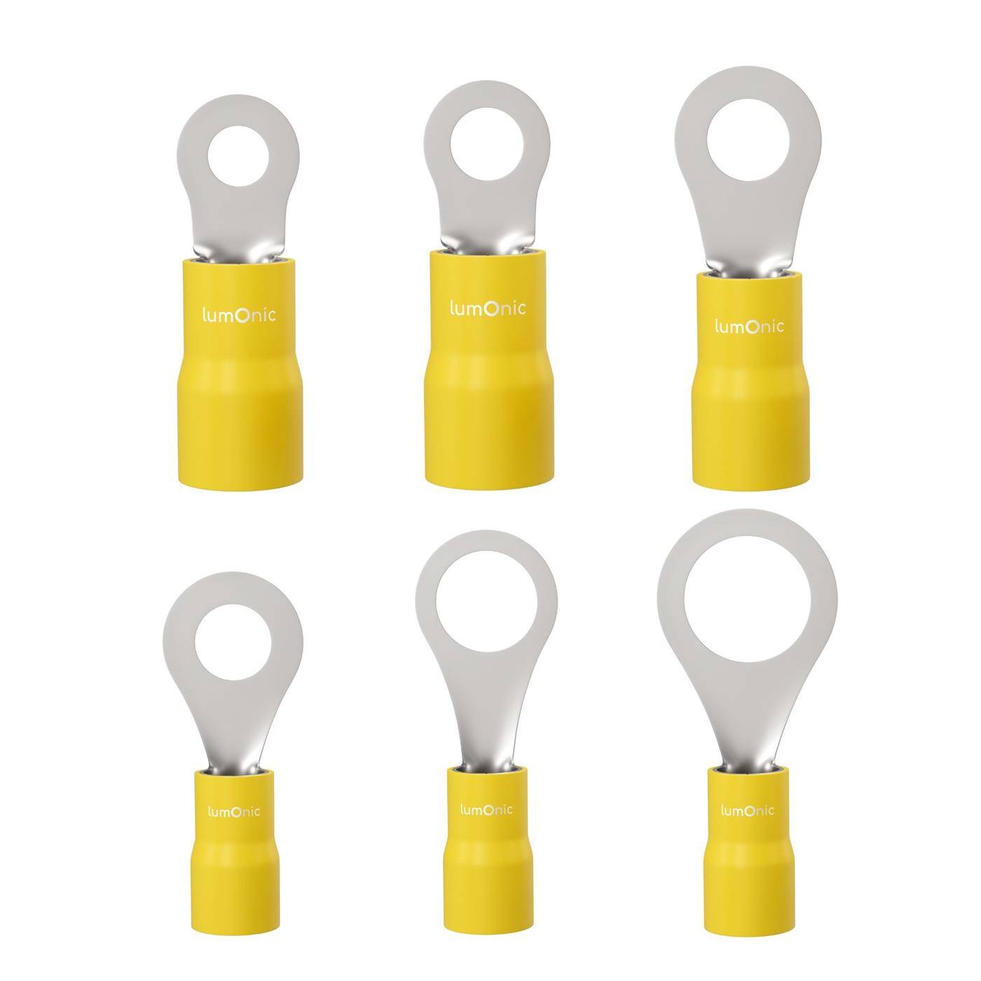 Lumonic 25x Ringkabelschuh 4,0-6,0mm² teilisoliert | M3 | Kupfer verzinnt | sichere Kabelverbindung ohne Löten | Set, Crimp-Kabelschuh, Quetschverbinder, Ringöse | KFZ, Maschinenbau, Wohnmobil, Batterie