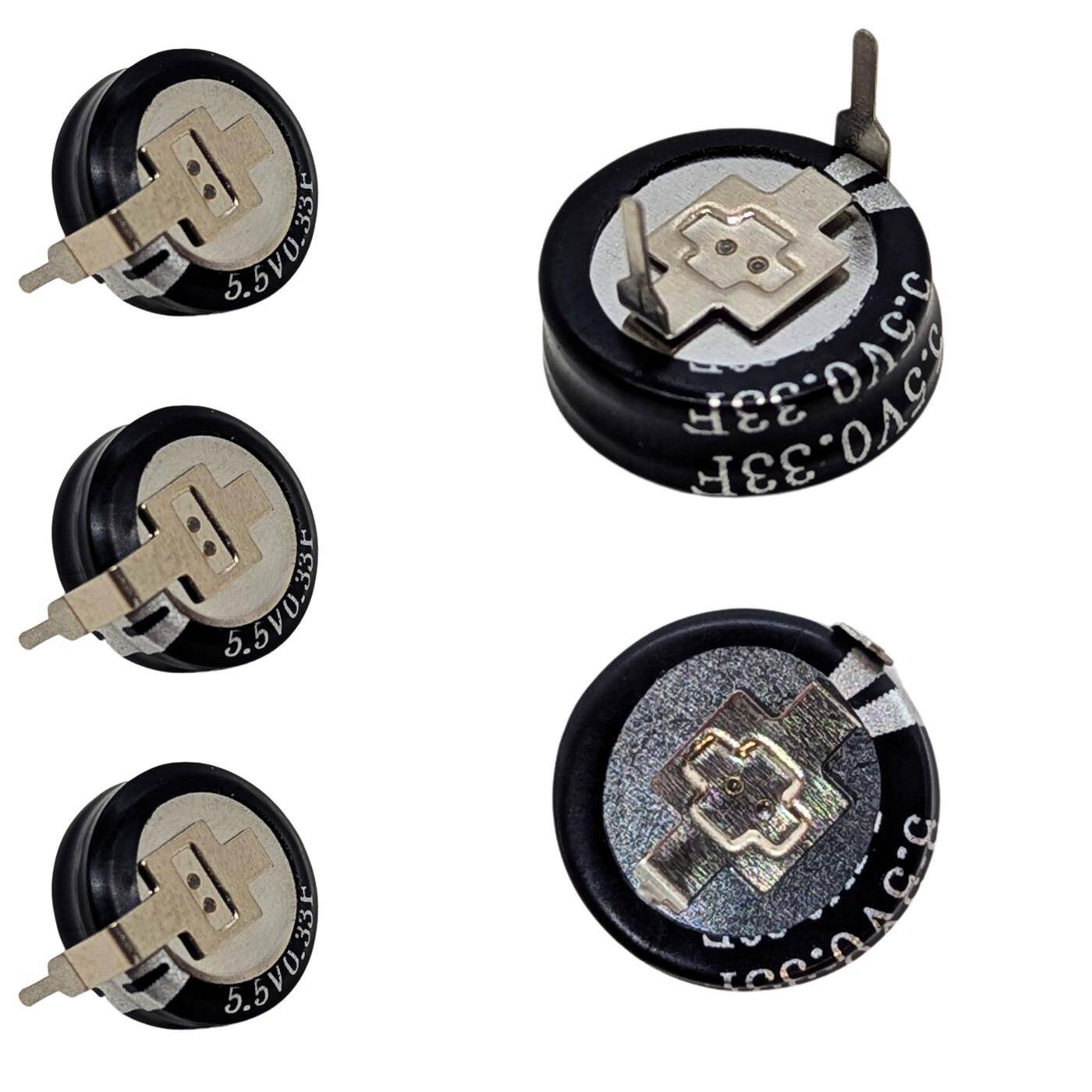 Lumonic 5x Supercap 0,33F 5,5V H-Type | EDLC for direct use, high capacity | 5.5V monoblock - no balancing necessary | Flicker protection, backup, PLC, heating