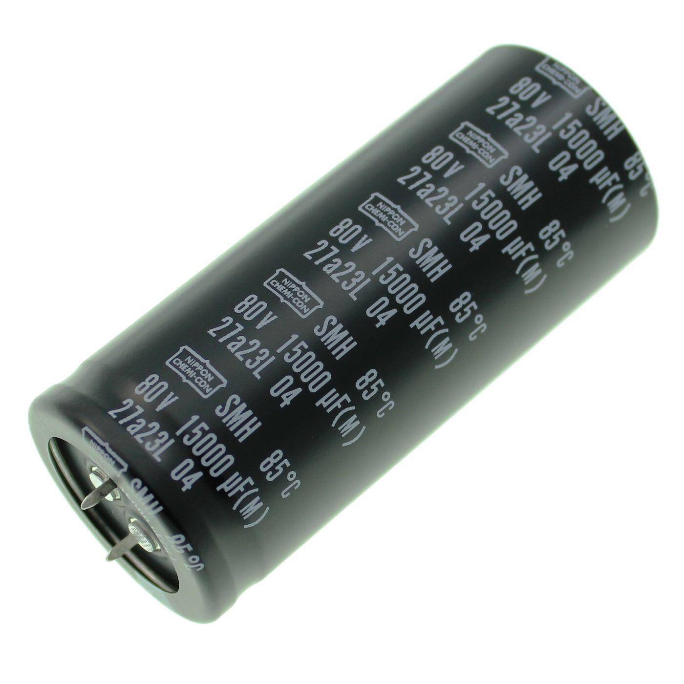 Snap-In Elko Capacitor 15000µF 80V | Electrolytic capacitor up to a temperature of 85°C | 35x80mm | 15000uF ESMH800VSN153MA80T United Chemi-Con