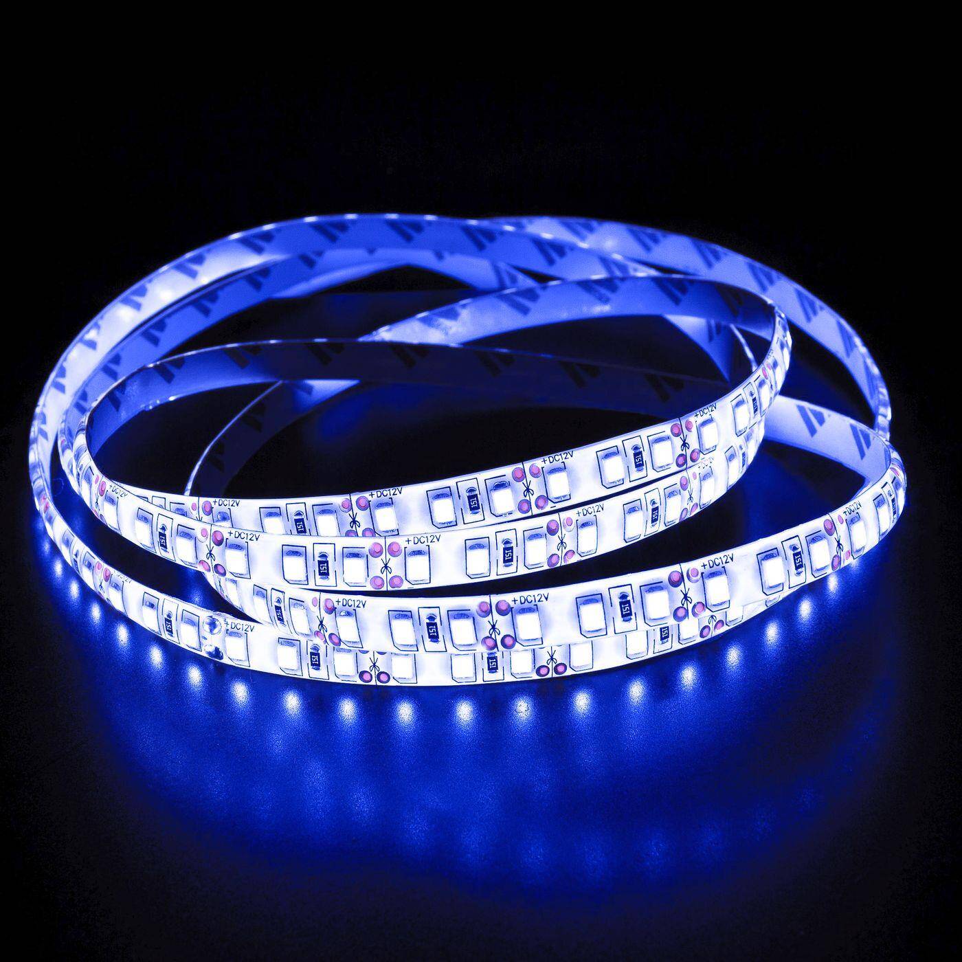 5m (500cm) LED Streifen Band Leiste 12V Blau IP65 600LEDs 120LED/m SMD3528